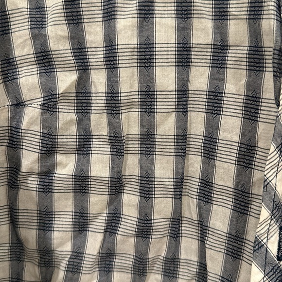 LUCKY BRAND ✨ 3/4 Sleeve Plaid Button Down Up Business Blue White Womans Small - Picture 2 of 7